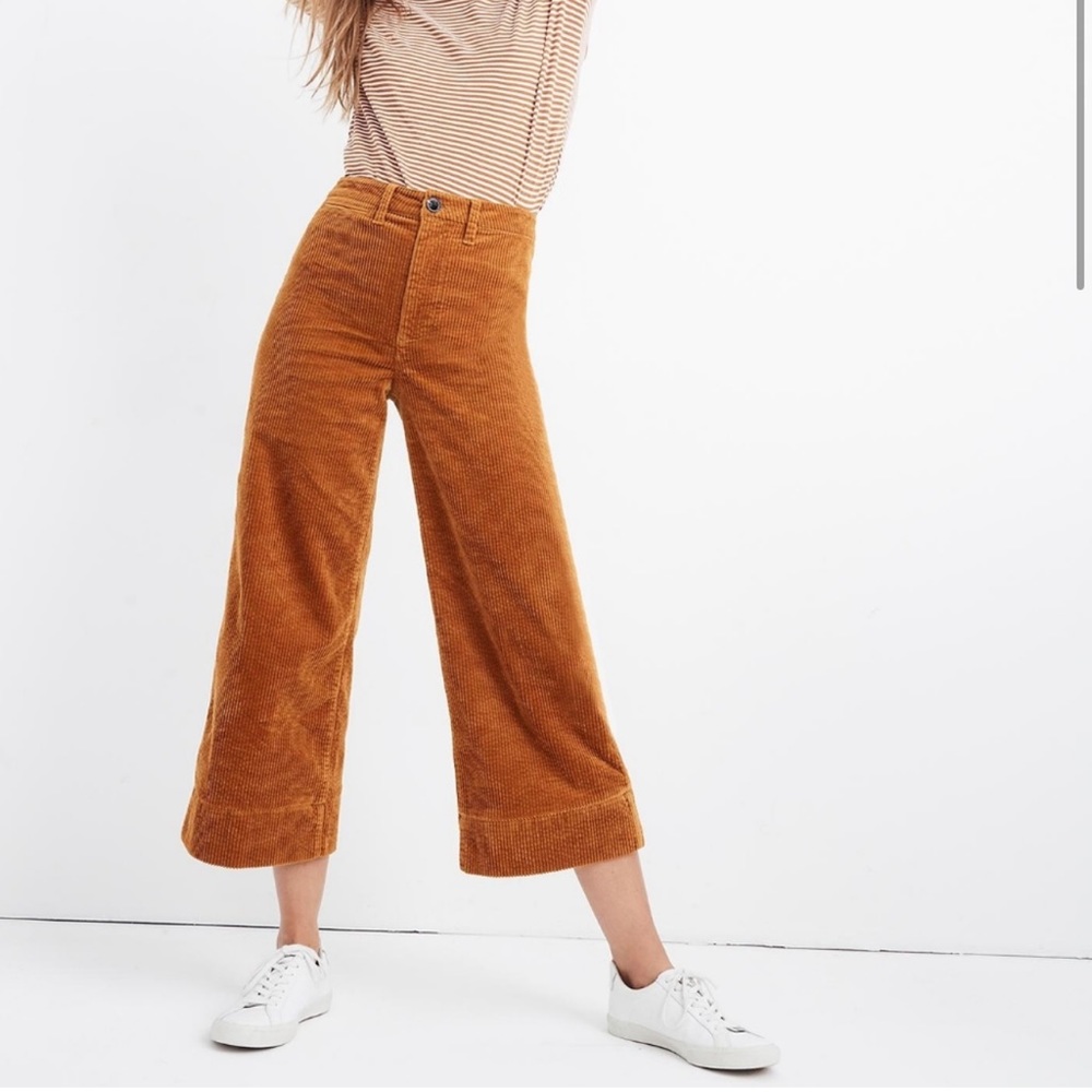 Madewell Emmet Wide Leg Corduroy Rust Pants
